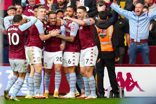 celebrating players, cluttered background